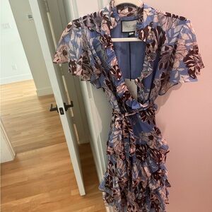 Alexis Blue Floral Wrap Dress